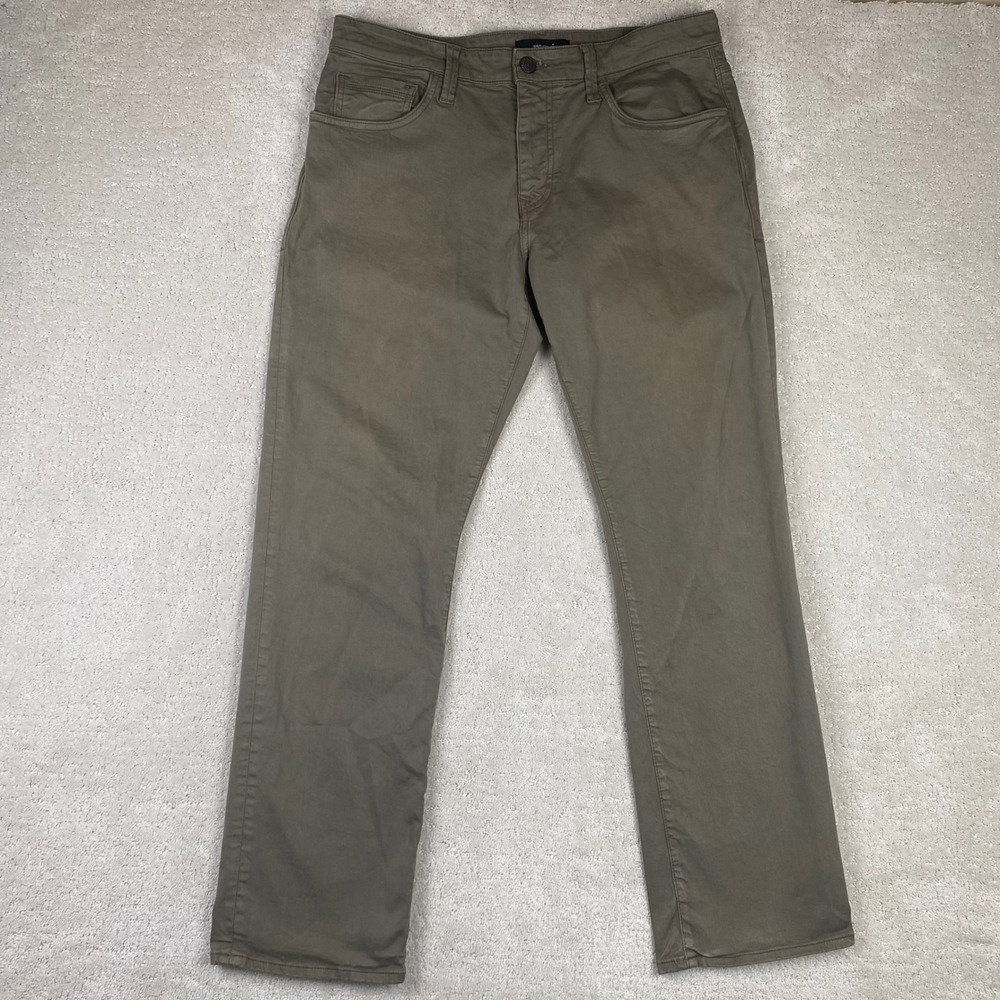 Mavi Matt Pants Mens 34x30 Olive Green Twill Relaxed Straight Leg Stretch